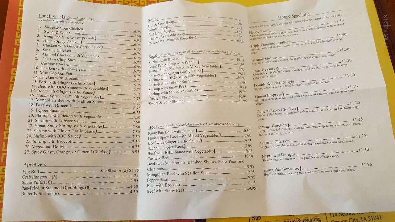Szechuan Inn - Orange City, IA menu_pic