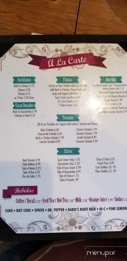Las Cazuelas Restaurant - Nipomo, CA menu_pic