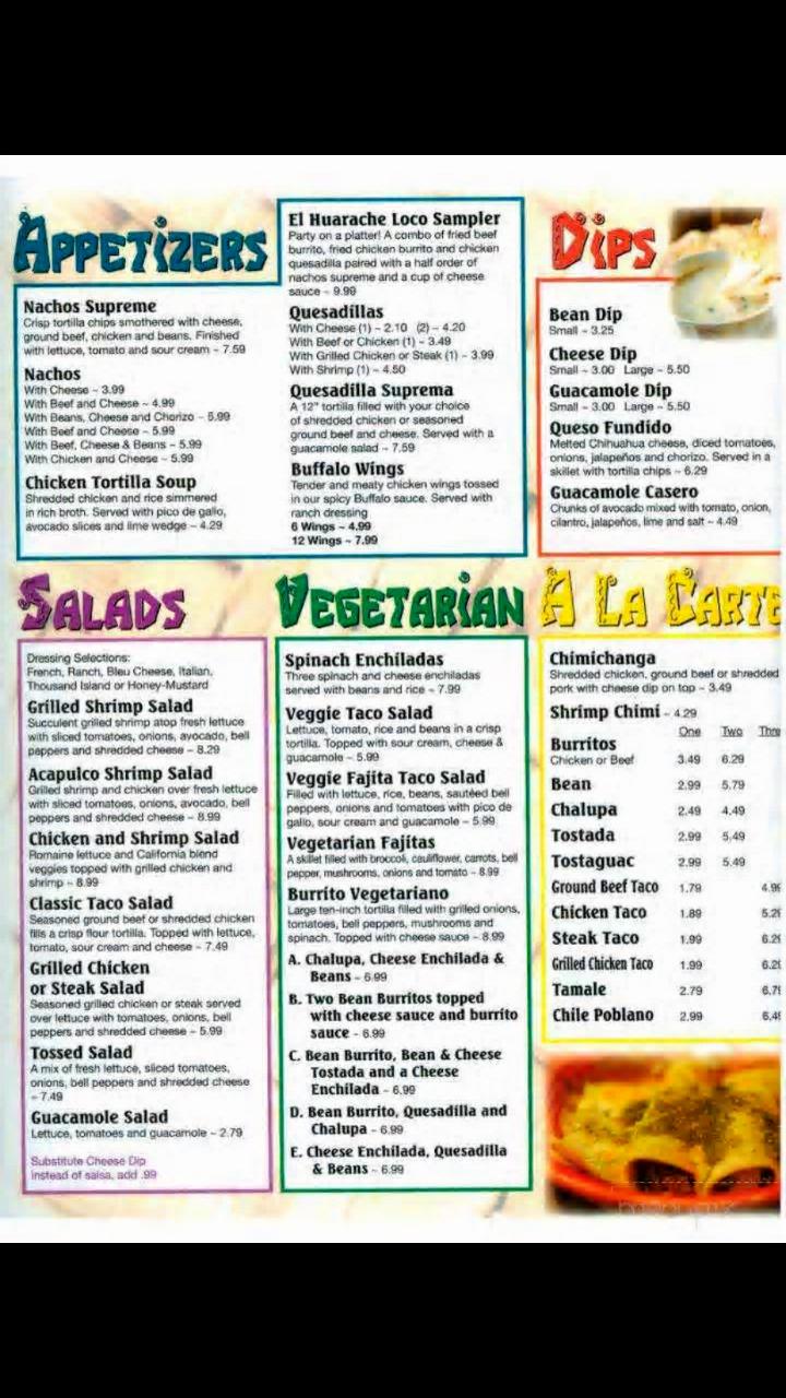 El Huarache Loco - Akron , IN menu_pic