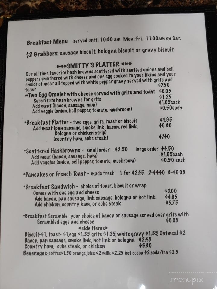 Smitty's Cafe - Woodbury, GA menu_pic