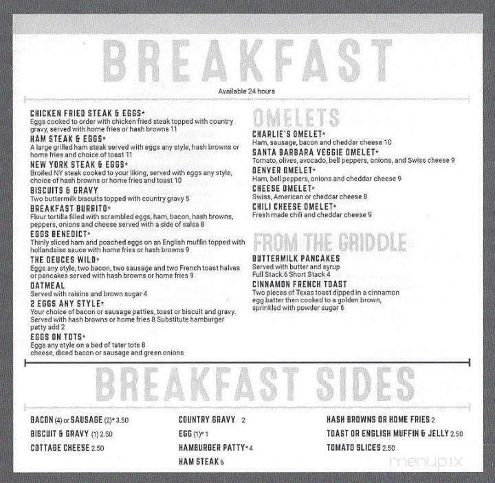 Charlie's Lakeside - Las Vegas, NV menu_pic