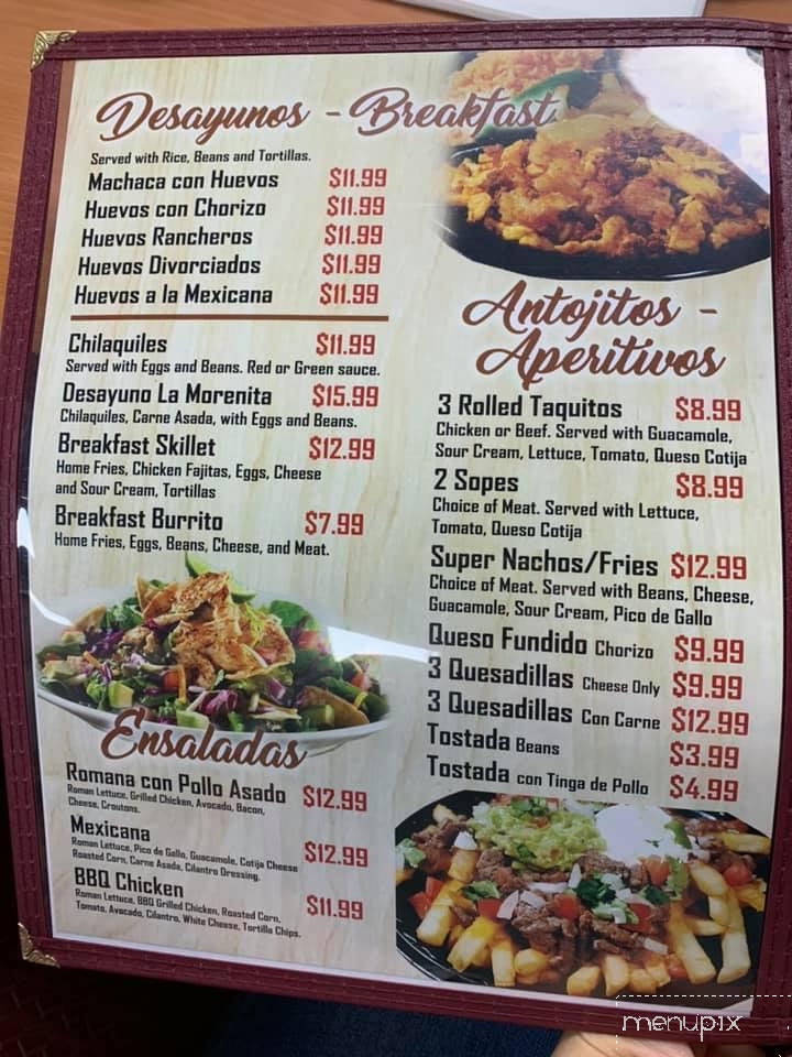 La Morenita - Hemet, CA menu_pic