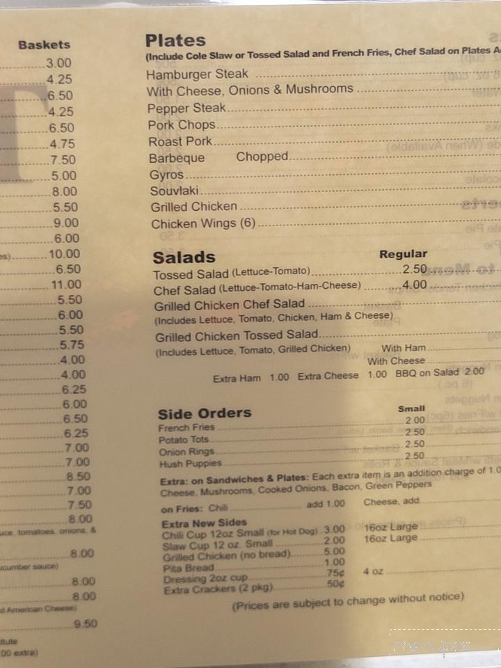 Tgk Drive-In - Burlington, NC menu_pic
