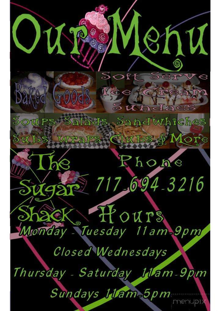 The Sugar Shack - Richfield, PA menu_pic