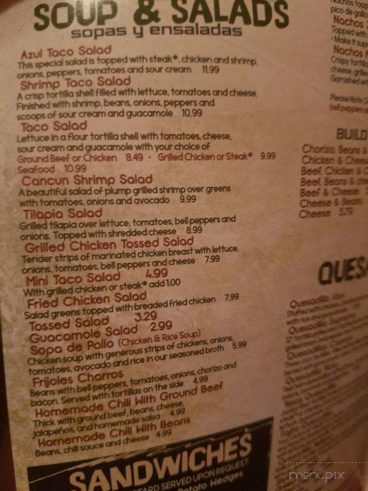 Agave Azul - Covington, IN menu_pic