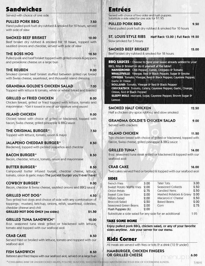 Mason's Grill & Smokehouse - Suffolk, VA menu_pic