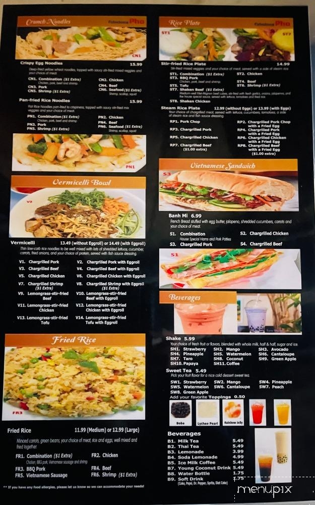 Fabulous Pho - Conroe, TX menu_pic