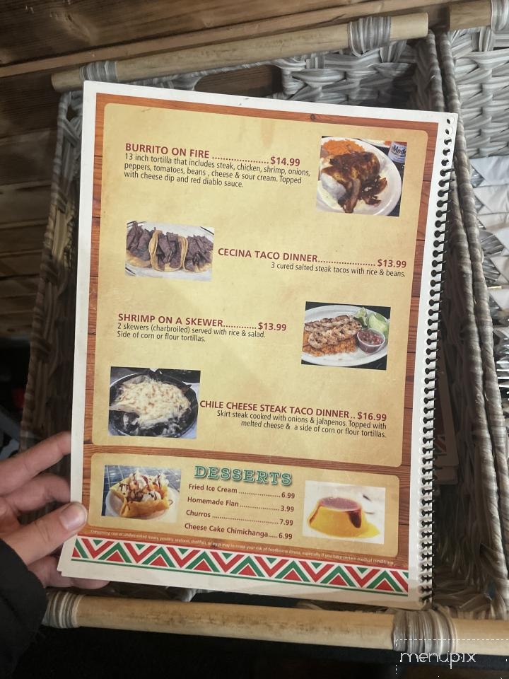 Vaquero's Restaurant - Westville, IN menu_pic