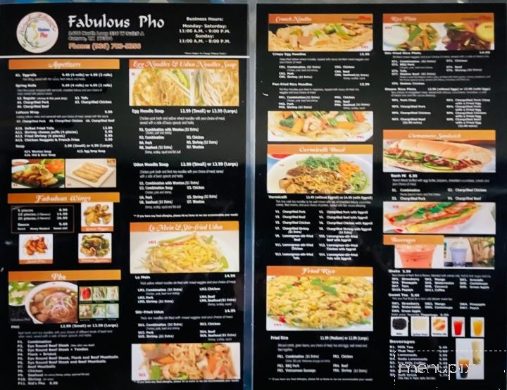 Fabulous Pho - Conroe, TX menu_pic