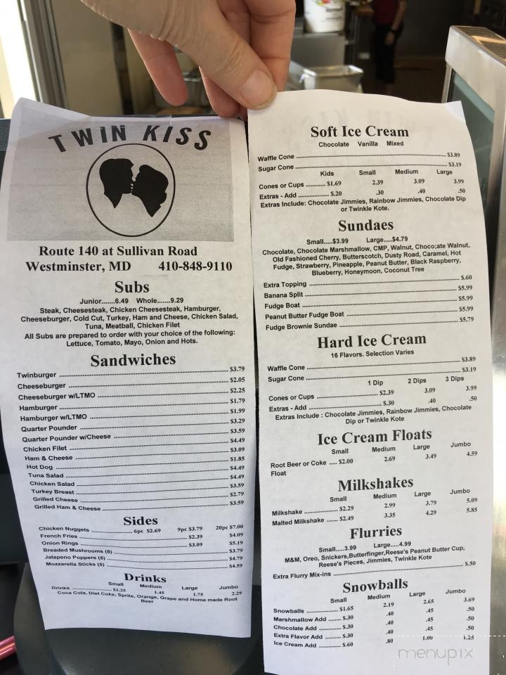 Twin Kiss Carry Out - Westminster, MD menu_pic
