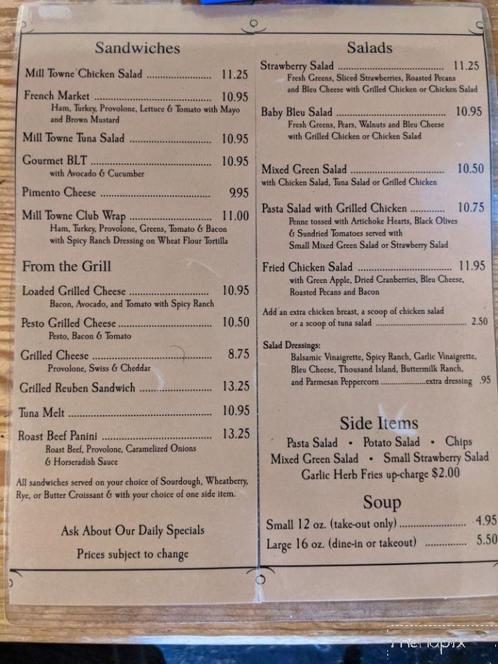 Milltowne Gourmet - Griffin, GA menu_pic