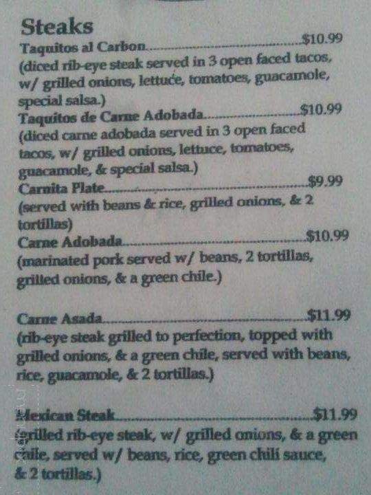 El Parralito Mexican Restaurant - Aurora, CO menu_pic