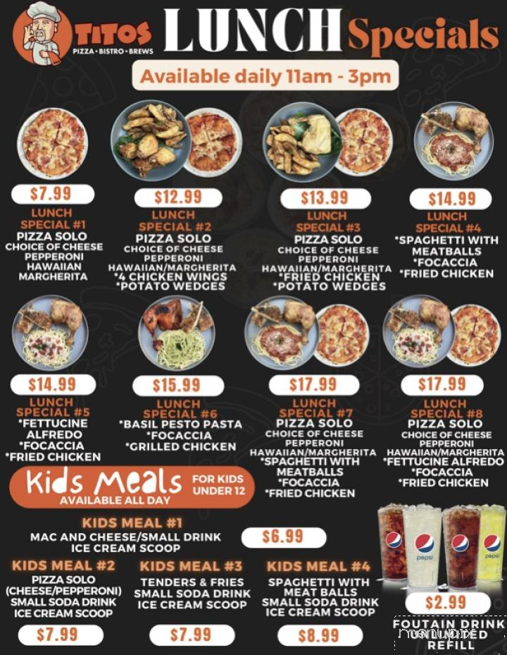 Titos Pizza Bistro Brews - West Covina, CA menu_pic