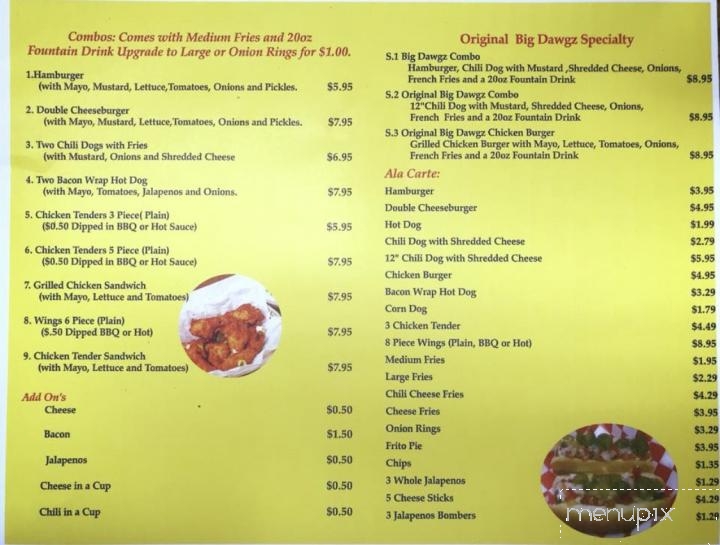 Original Big Dawgz - South Houston, TX menu_pic