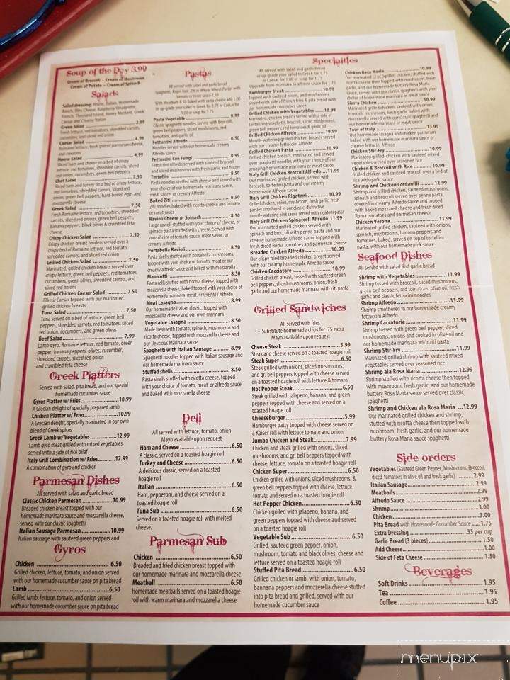 Italy Grill - Lenoir, NC menu_pic