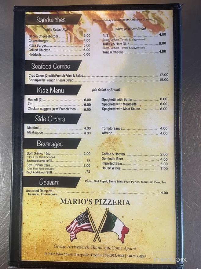 Mario's Pizza - Berryville, VA