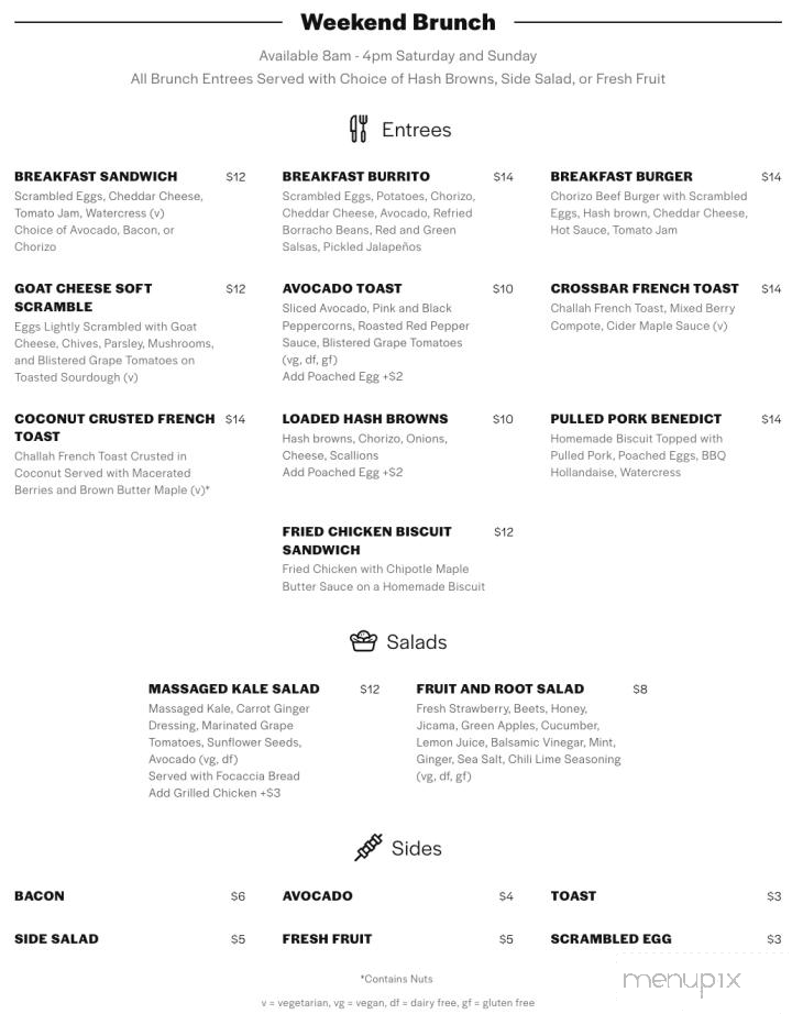 Crossbar - New York, NY menu_pic