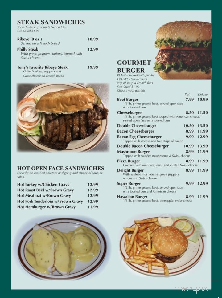 Tony's Diner - Bloomington, IL menu_pic