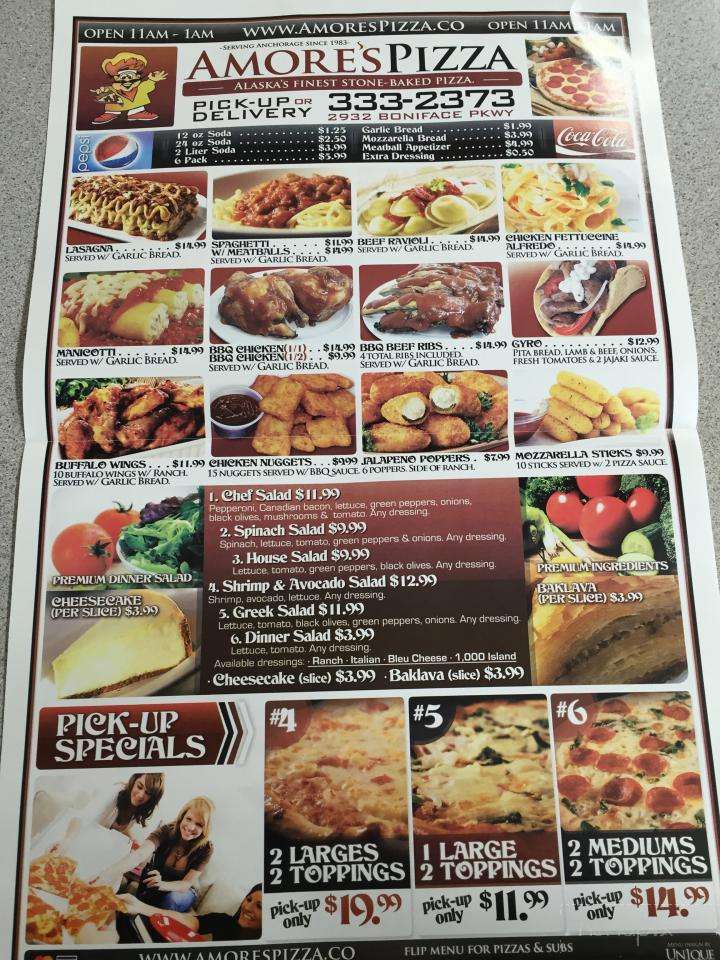 Amores Pizza - Anchorage, AK menu_pic