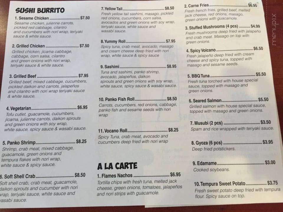 Yummy Sushi Burrito - Stockton, CA menu_pic
