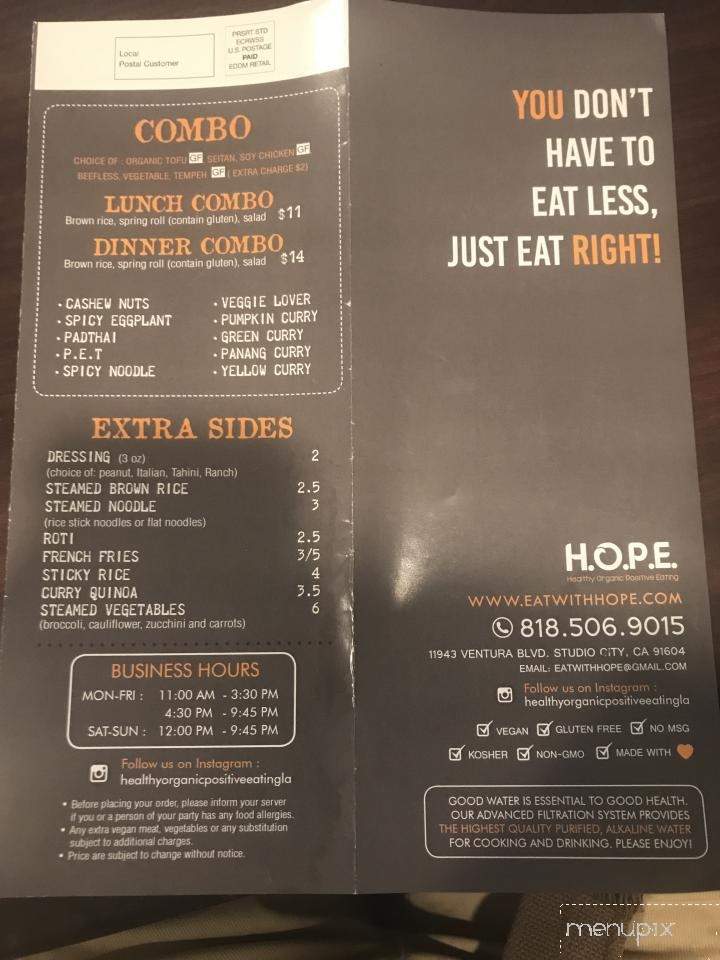 H.O.P.E. Healthy Organic Positive Eating (HOPE) - Studio City, CA menu_pic