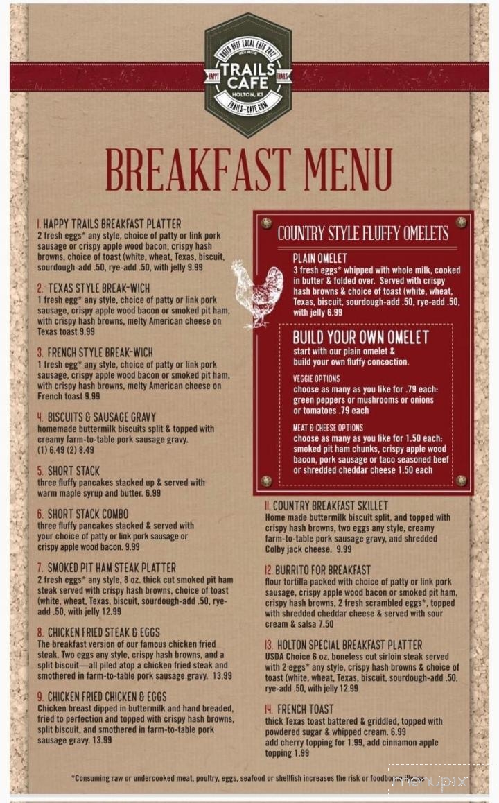 Trails Cafe - Holton, KS menu_pic