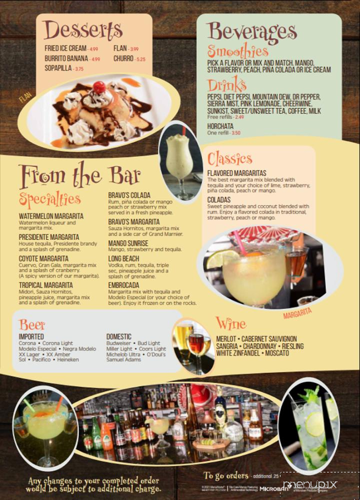 Bravos Mexican Grill - Skiatook, OK menu_pic
