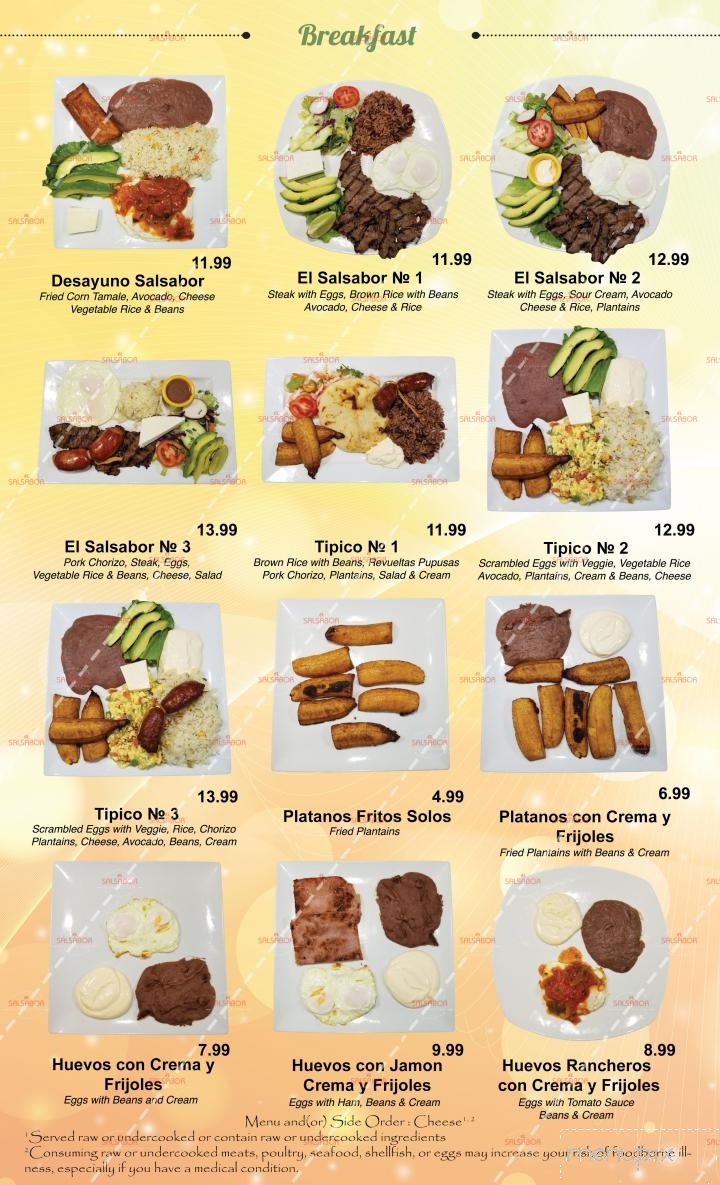El Salsabor Restaurant Y Pupuseria - Los Angeles, CA menu_pic