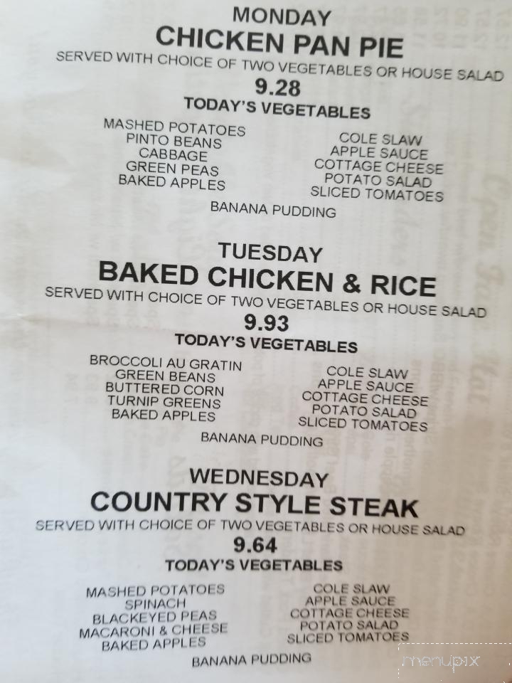Yadkin Plaza Family Restaurant - Yadkinville, NC menu_pic