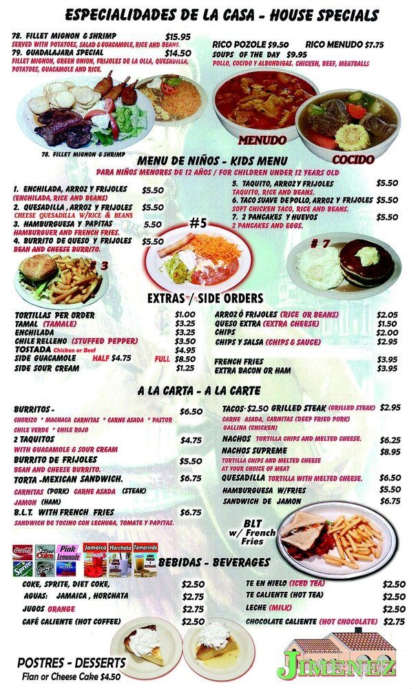 Casa Jimenez - Claremont, CA menu_pic