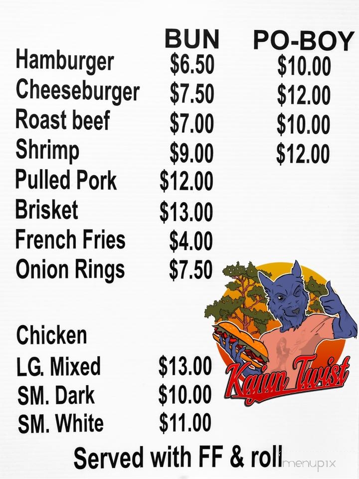 Kajun Twist - Galliano, LA menu_pic