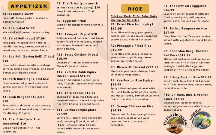 Chanya Thai Cuisine - Leavenworth, KS menu_pic
