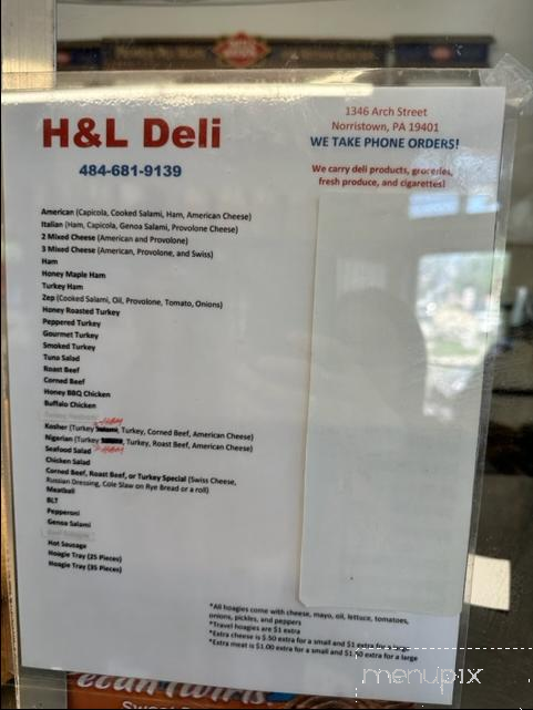 H&L Deli - Norristown, PA menu_pic