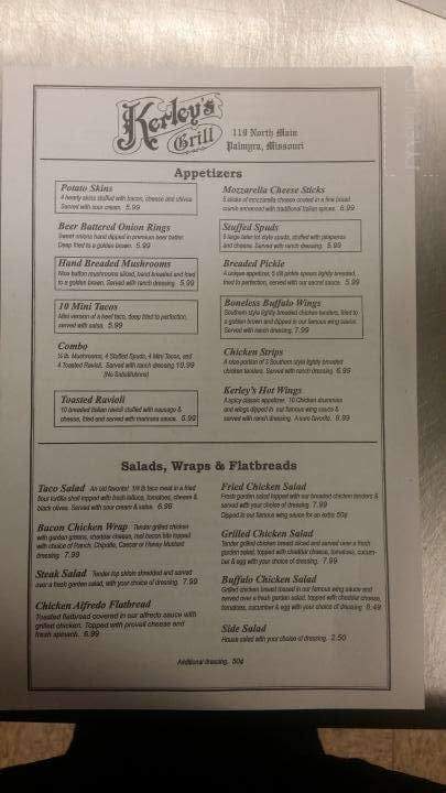 Kerley's - Palmyra, MO menu_pic