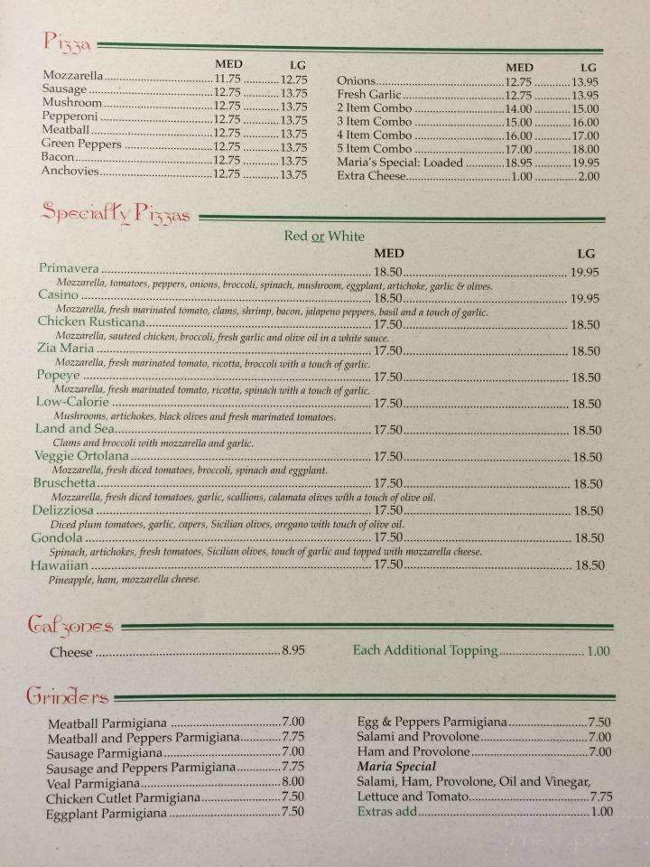 Zia Maria - Canaan, CT menu_pic