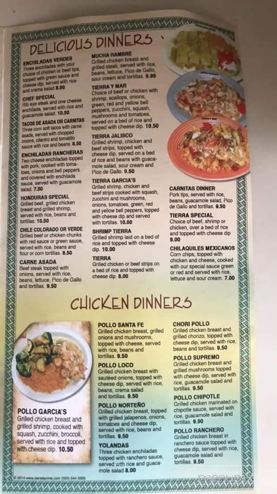 Garcia's Mexican Restaurant - Morgantown, KY menu_pic