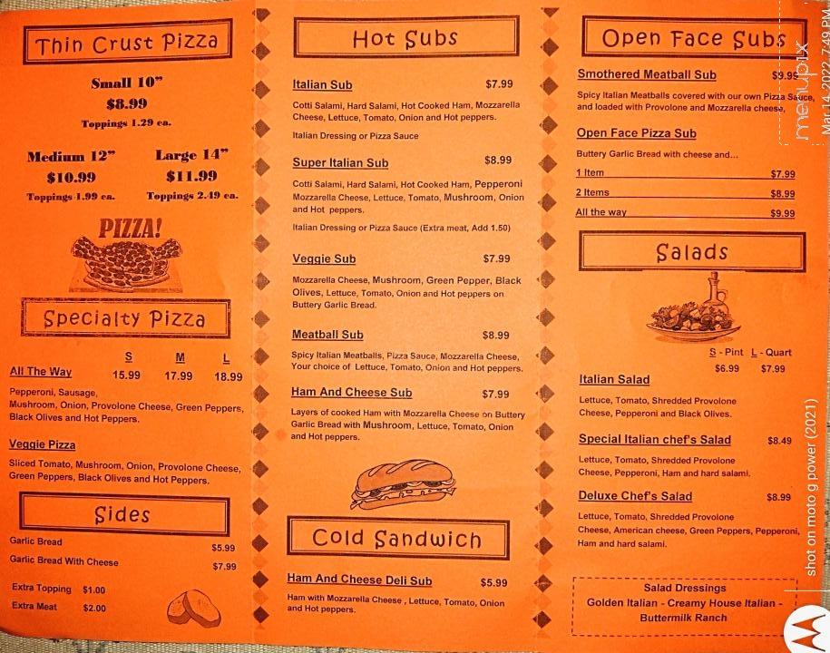 Chalet Pizza & Carry Out - Galena, OH menu_pic