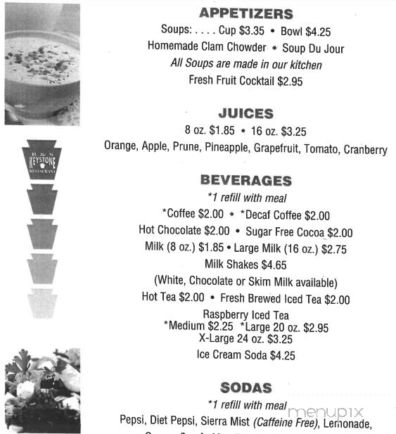 R & S Keystone Diner - Telford, PA menu_pic
