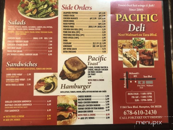 Pacific Deli - Hampton, GA menu_pic