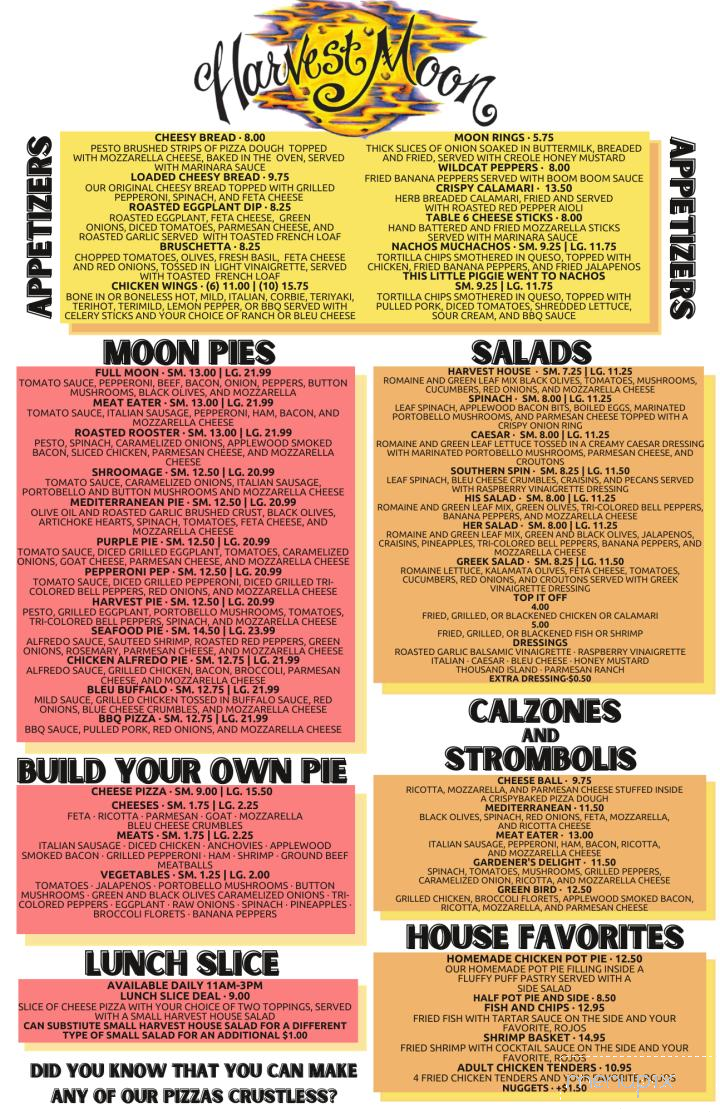 Harvest Moon - Albany, GA menu_pic