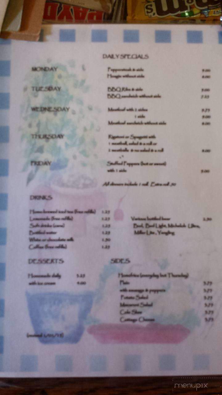 Eighth Street Confectionery - Fairmont, WV menu_pic