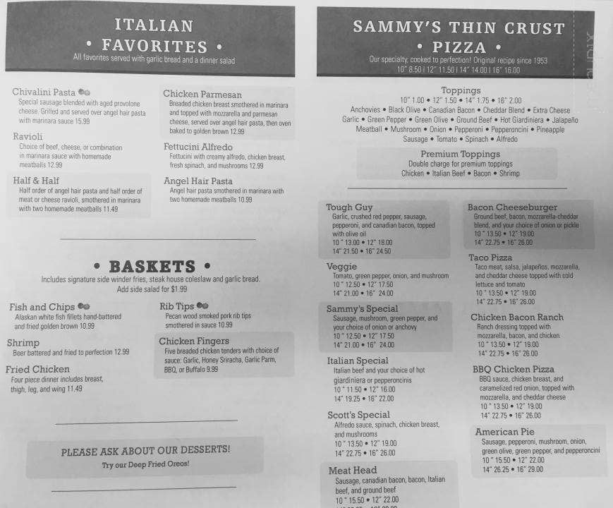 Sammy's Pizza - Kankakee, IL menu_pic