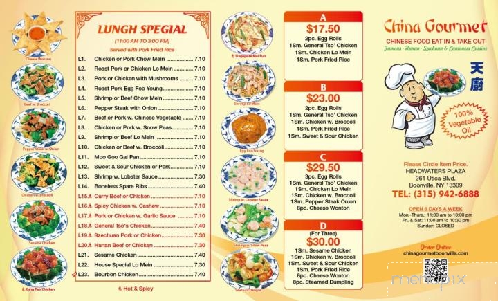 China Gourmet - Boonville, NY menu_pic