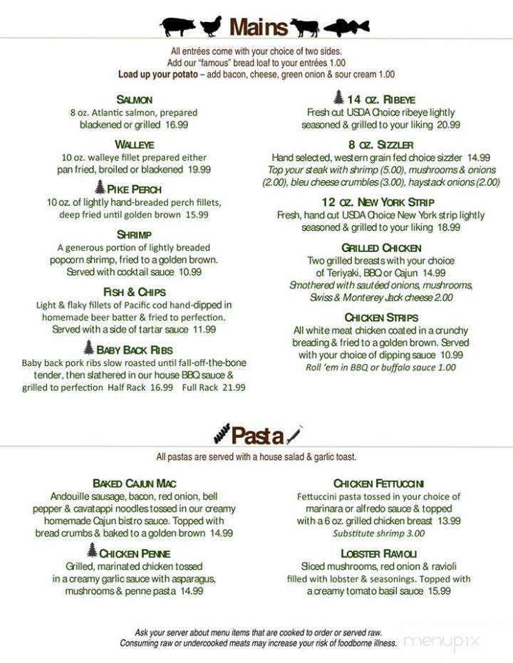 Northern Trails Bar & Grill - Newaygo, MI menu_pic