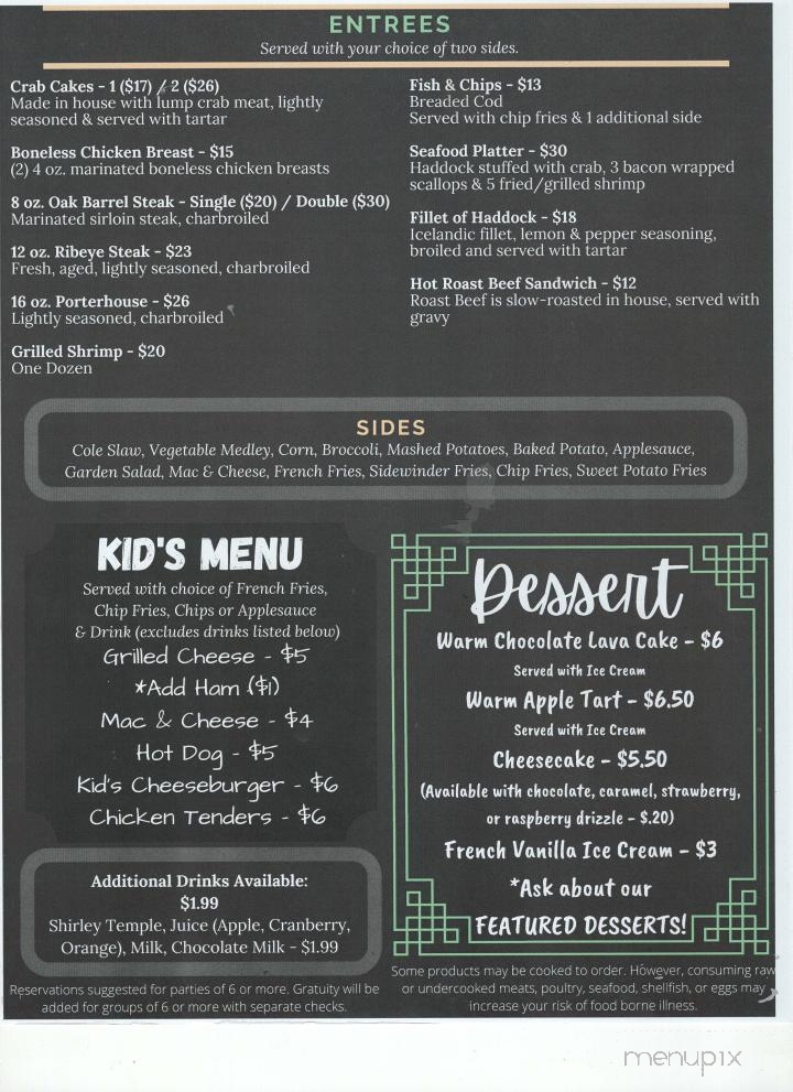Tower Ridge Inn - McConnellsburg, PA menu_pic