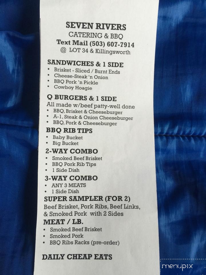 Seven Rivers BBQ - Portland, OR menu_pic