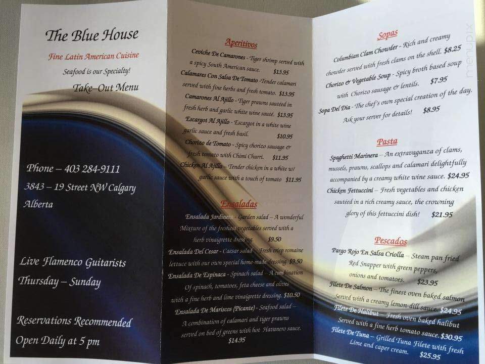 Blue House Cafe - Calgary, AB menu_pic