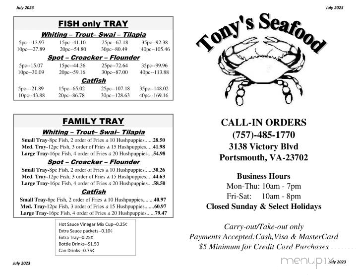 Tonys Crab & Seafood - Portsmouth, VA