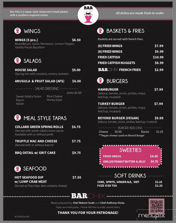 Bar Chix - Duluth, GA menu_pic