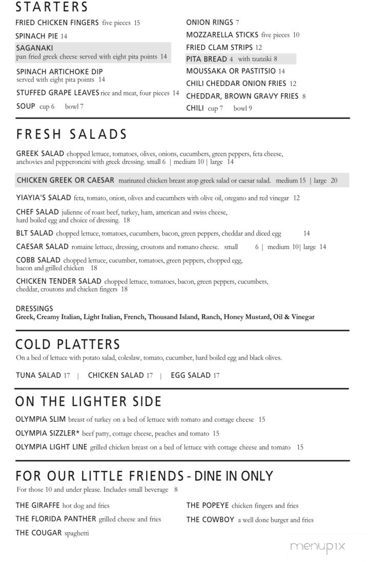 Olympia Flame Diner - Deerfield Beach, FL menu_pic